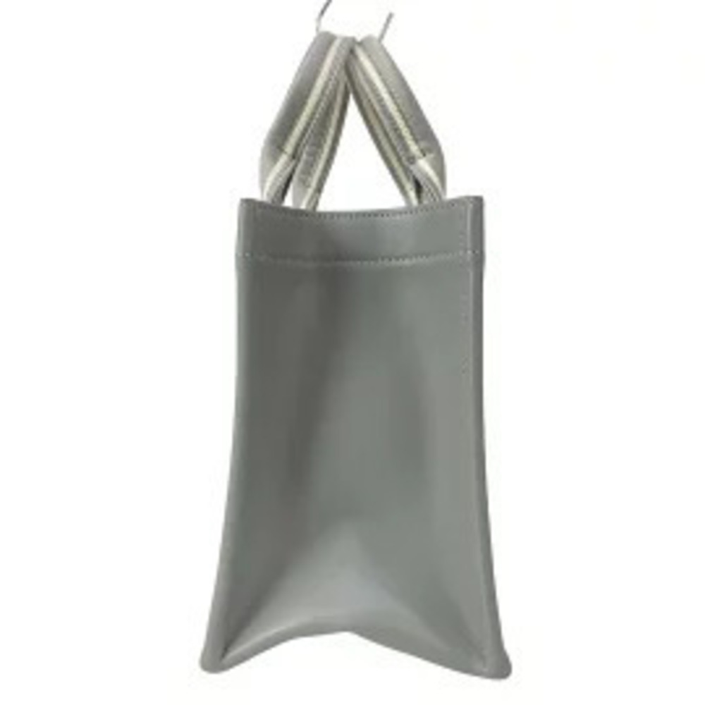 Christian Dior Book Tote Bag Gray Ivory White Leather